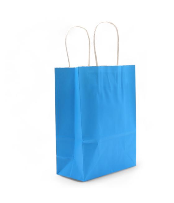 Bolsa Grande de Papel con Asa (26x32x12cm) - Azul (130g)