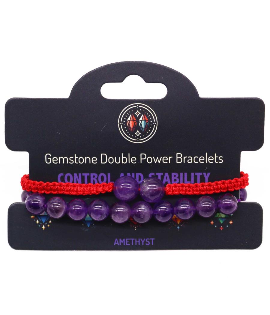 Pulseras de Doble Poder de Piedras Preciosas - Amatista