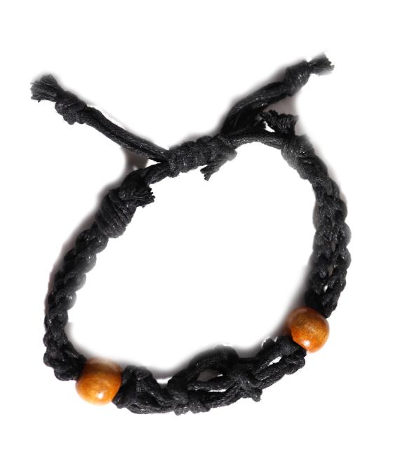 Pulsera de Macrame para Piedras Preciosas 20-28cm - Negro