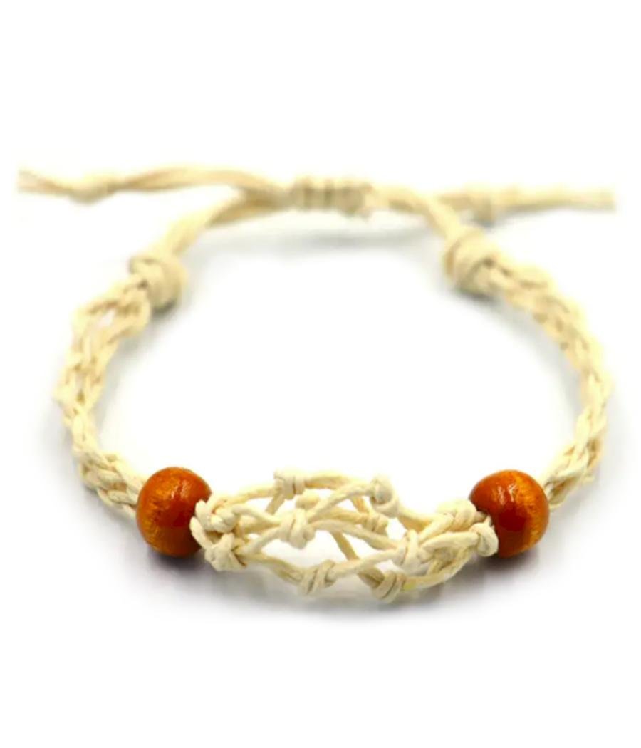 Pulsera de Macrame para Piedras Preciosas 20-28cm - Natural