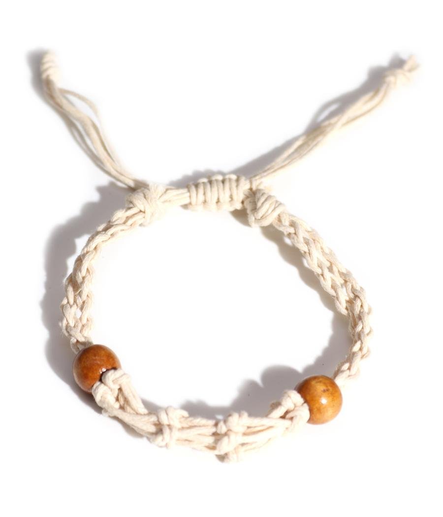 Pulsera de Macrame para Piedras Preciosas 20-28cm - Natural