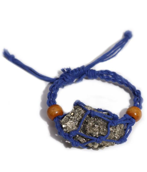 Pulsera de Macrame para Piedras Preciosas 20-28cm - Azul marino