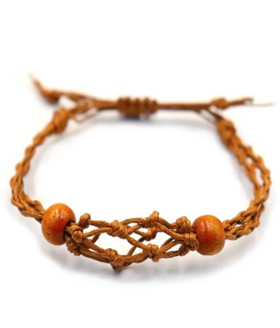 Pulsera de Macrame para Piedras Preciosas 20-28cm - Marron