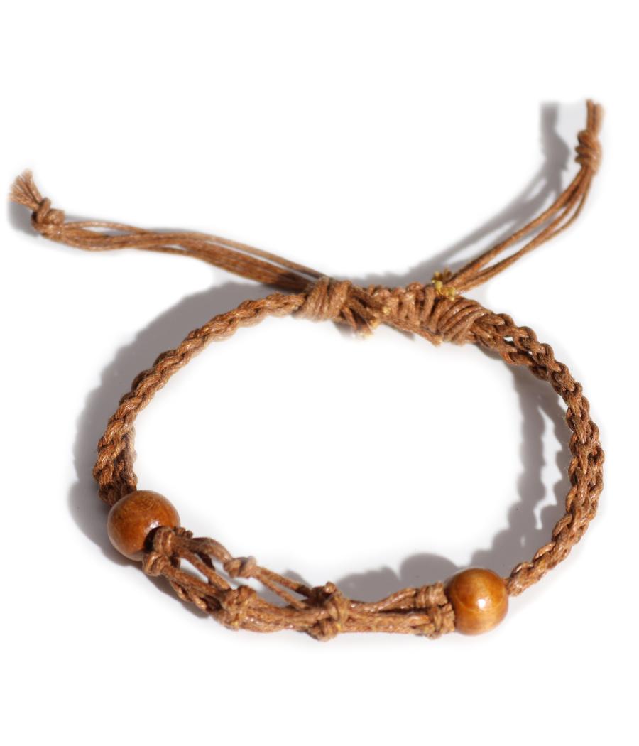 Pulsera de Macrame para Piedras Preciosas 20-28cm - Marron