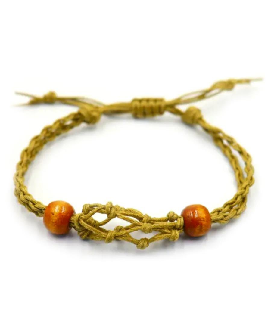 Pulsera de Macrame para Piedras Preciosas 20-28cm - Arena