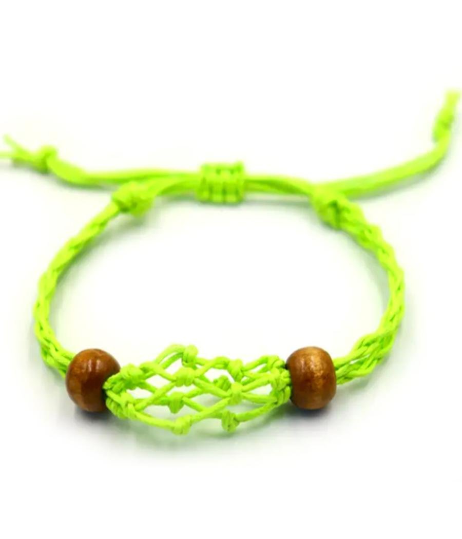 Pulsera de Macrame para Piedras Preciosas 20-28cm - Verde