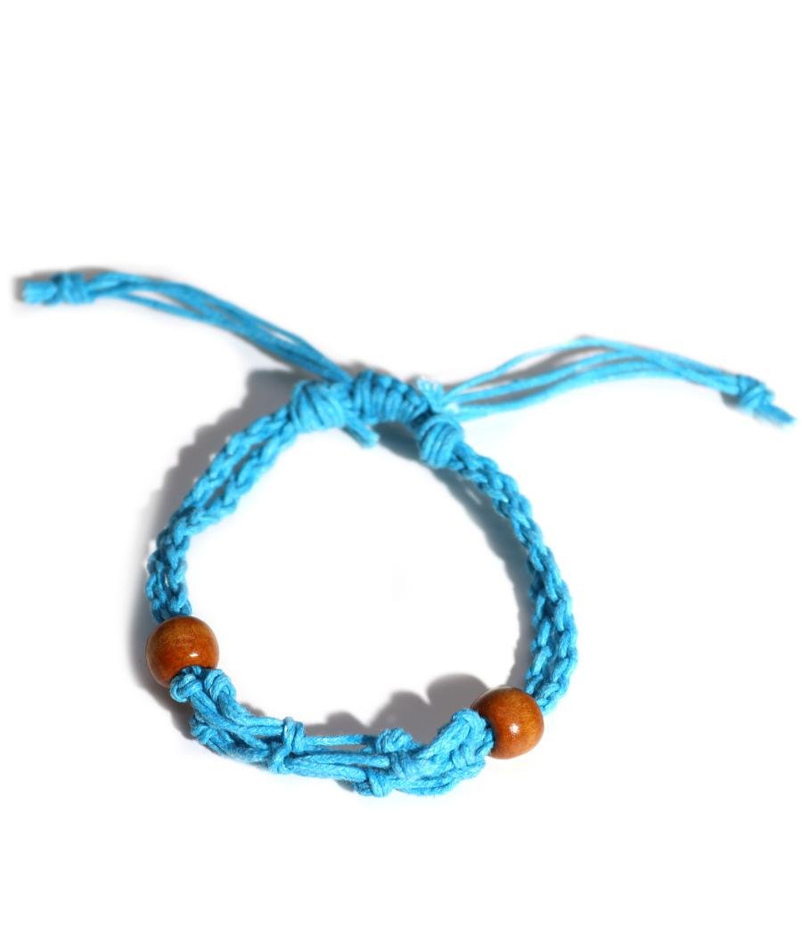 Pulsera de Macrame para Piedras Preciosas 20-28cm- Azul