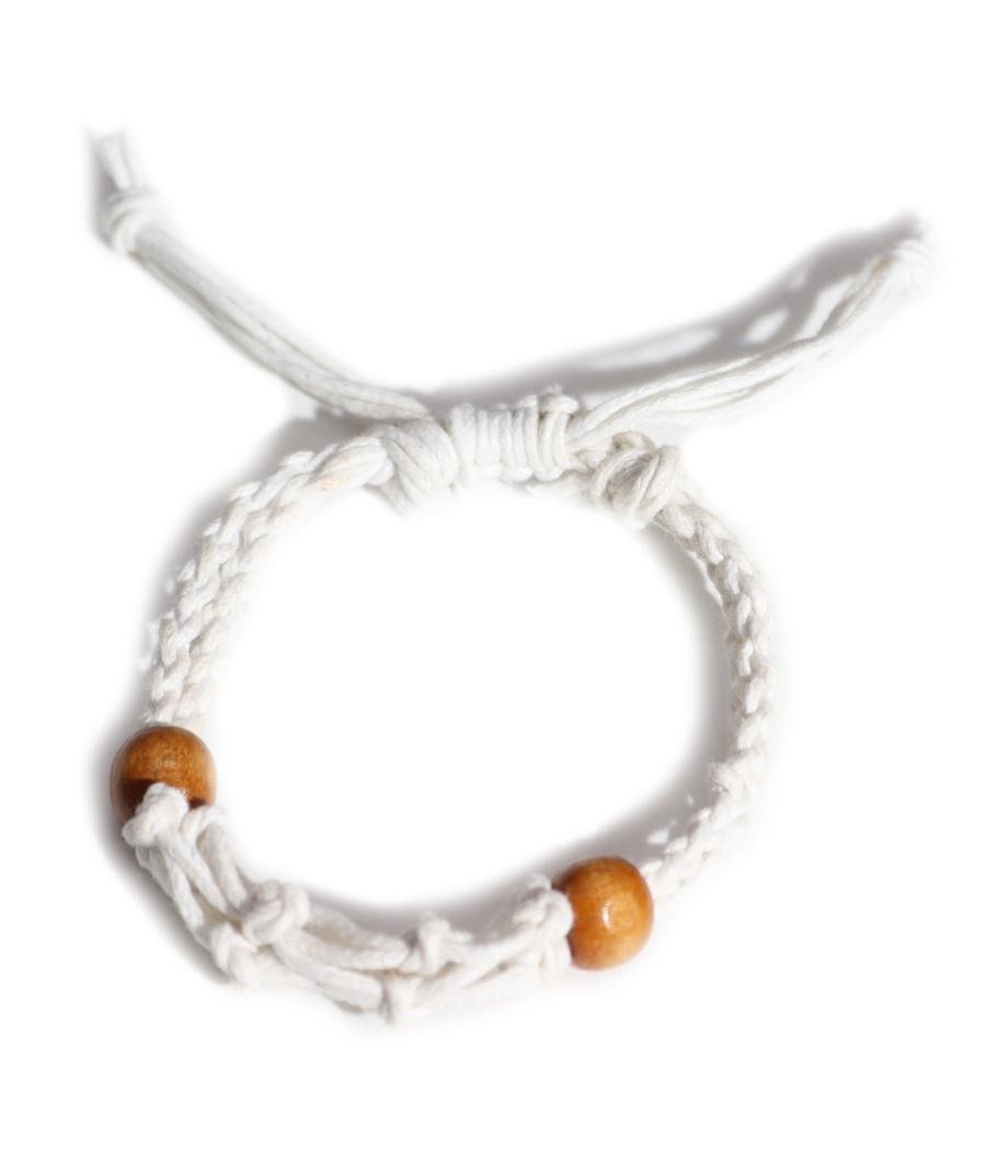 Pulsera de Macrame para Piedras Preciosas 20-28cm - Blanco