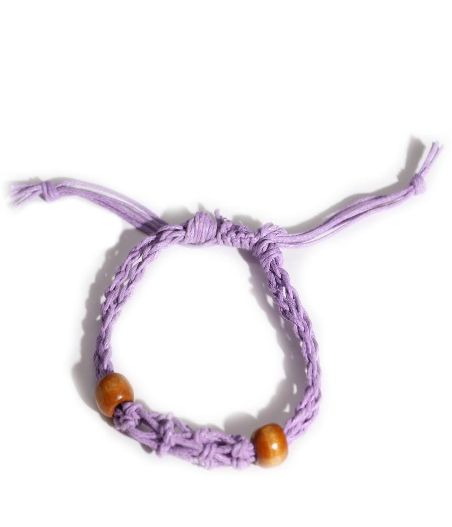 Pulsera de Macrame para Piedras Preciosas 20-28cm - Purpura