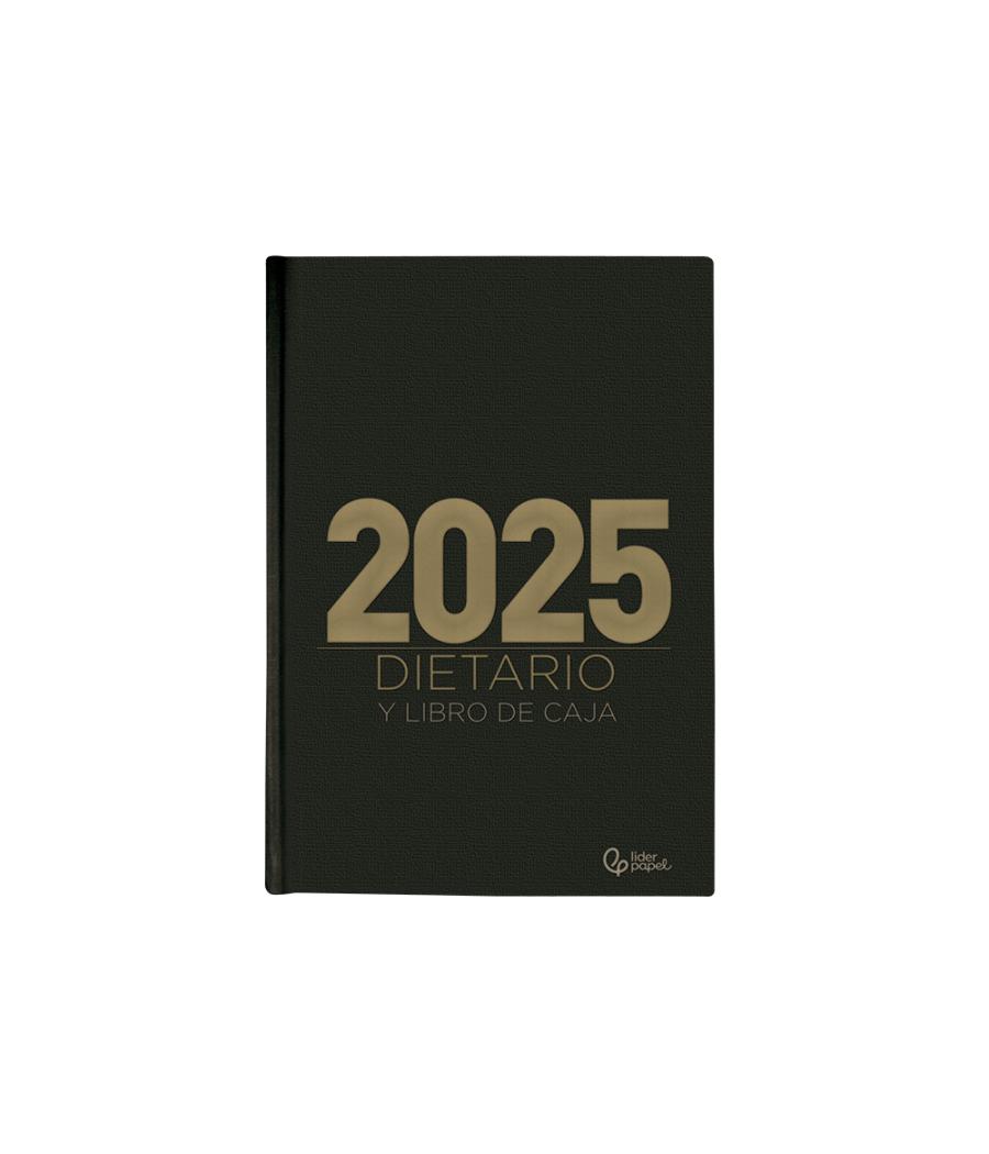 Agenda encuadernada liderpapel dietario 120 x 165 2025 día página color negro papel 70 gr