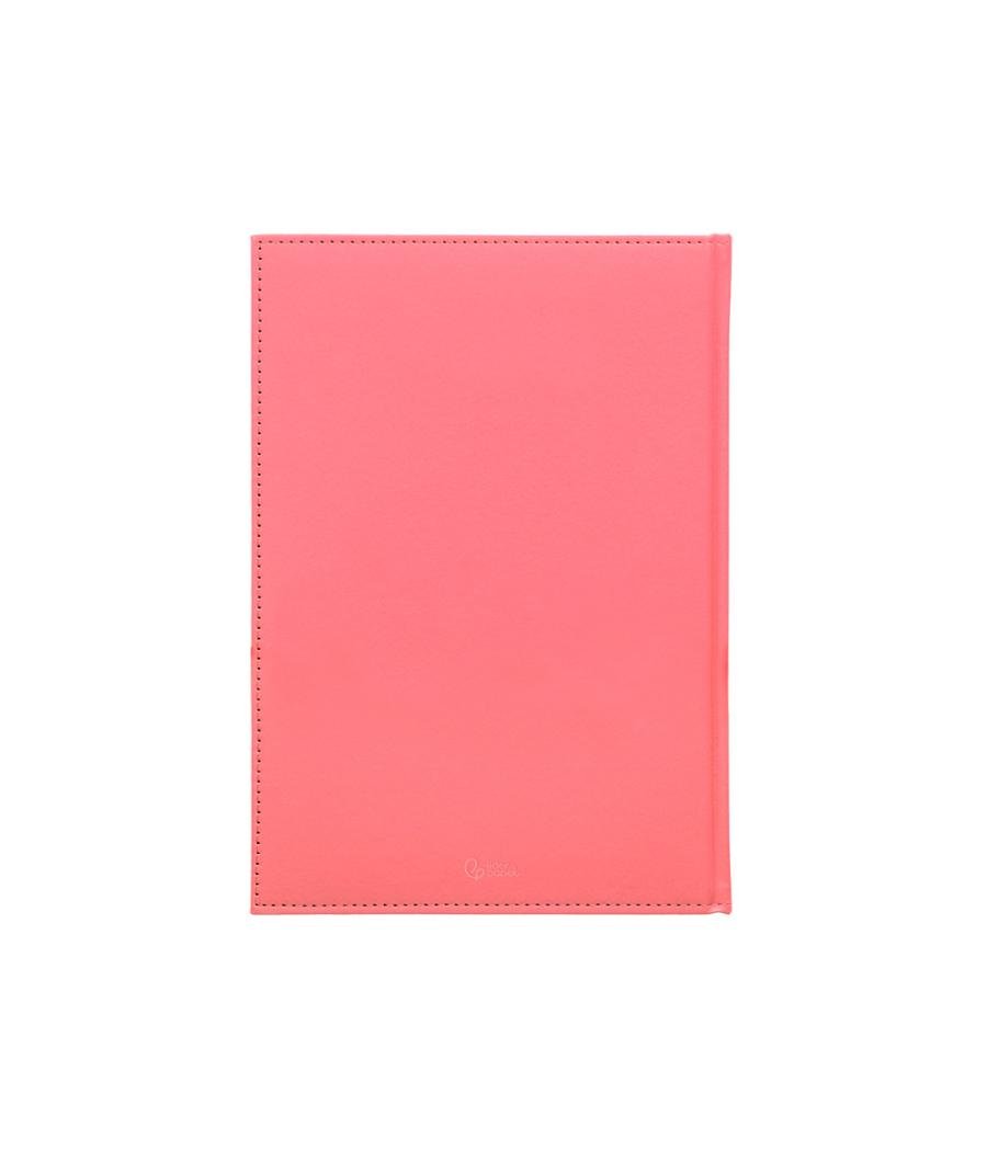 Agenda encuadernada liderpapel creta a5 2025 semana vista color rosa papel 70 gr