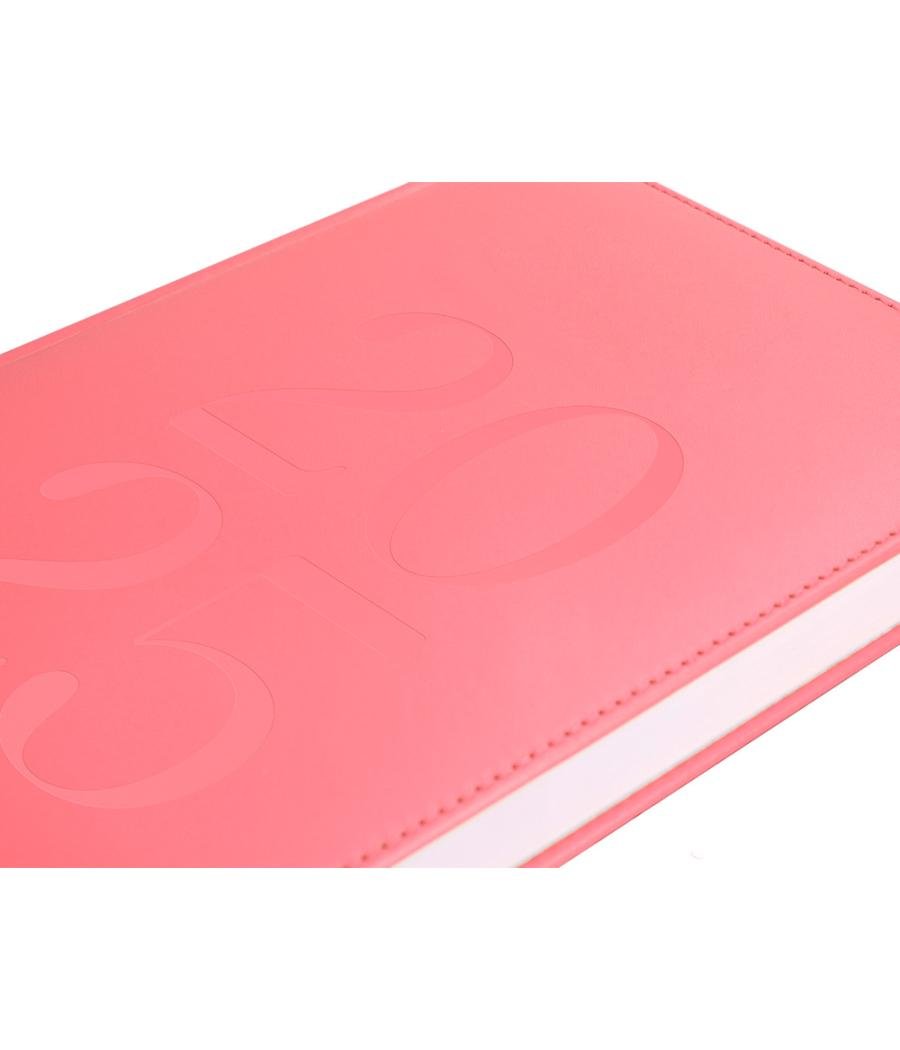 Agenda encuadernada liderpapel creta a5 2025 semana vista color rosa papel 70 gr