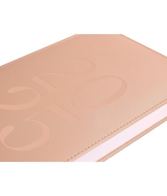 Agenda encuadernada liderpapel creta a5 2025 semana vista color rosa nude papel 70 gr