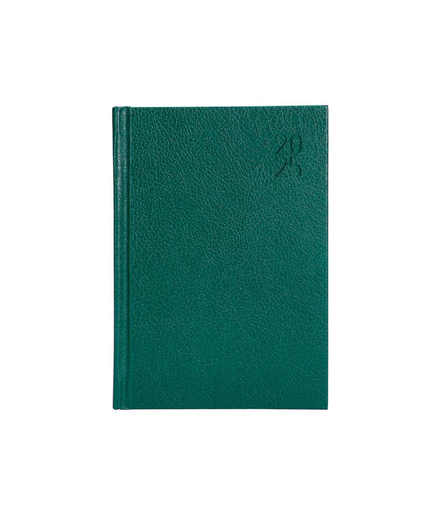 Agenda encuadernada liderpapel corfu a6 2025 día página color verde papel 60 gr