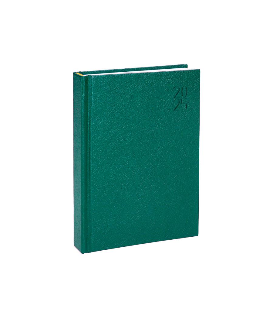 Agenda encuadernada liderpapel corfu a6 2025 día página color verde papel 60 gr