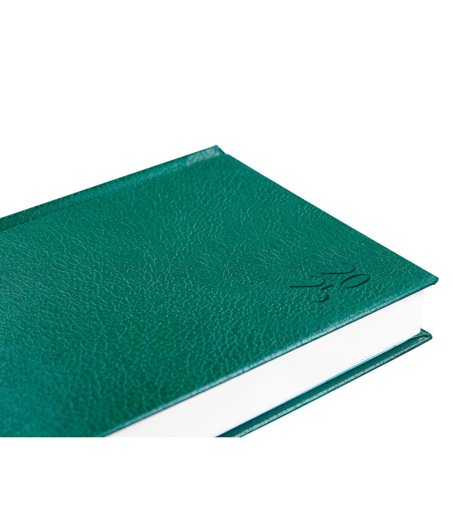 Agenda encuadernada liderpapel corfu a6 2025 día página color verde papel 60 gr