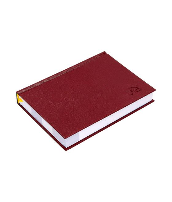 Agenda encuadernada liderpapel corfu a6 2025 día página color rojo papel 60 gr