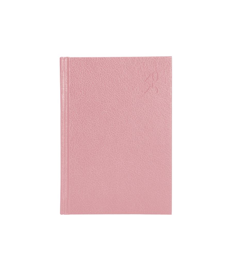 Agenda encuadernada liderpapel corfu a5 2025 día página color rosa nude papel 60 gr