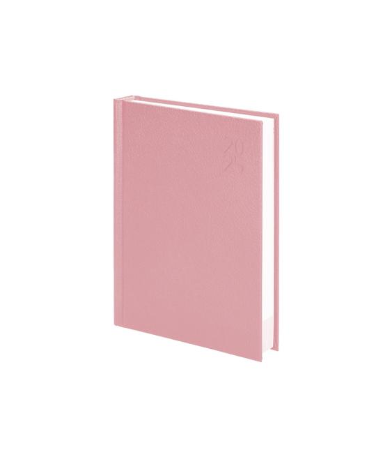 Agenda encuadernada liderpapel corfu a5 2025 día página color rosa nude papel 60 gr