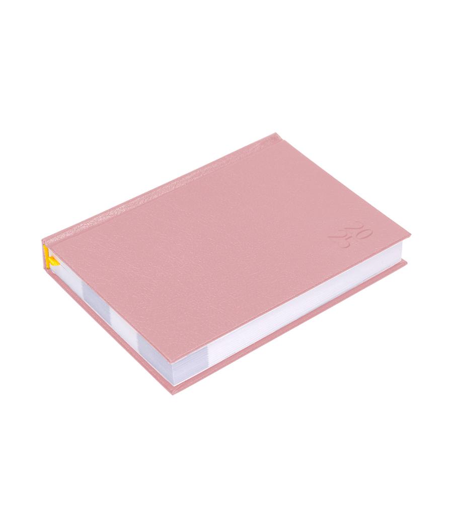 Agenda encuadernada liderpapel corfu a5 2025 día página color rosa nude papel 60 gr