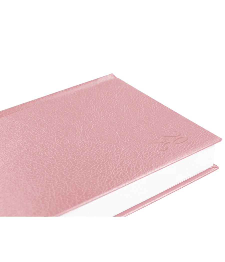 Agenda encuadernada liderpapel corfu a5 2025 día página color rosa nude papel 60 gr