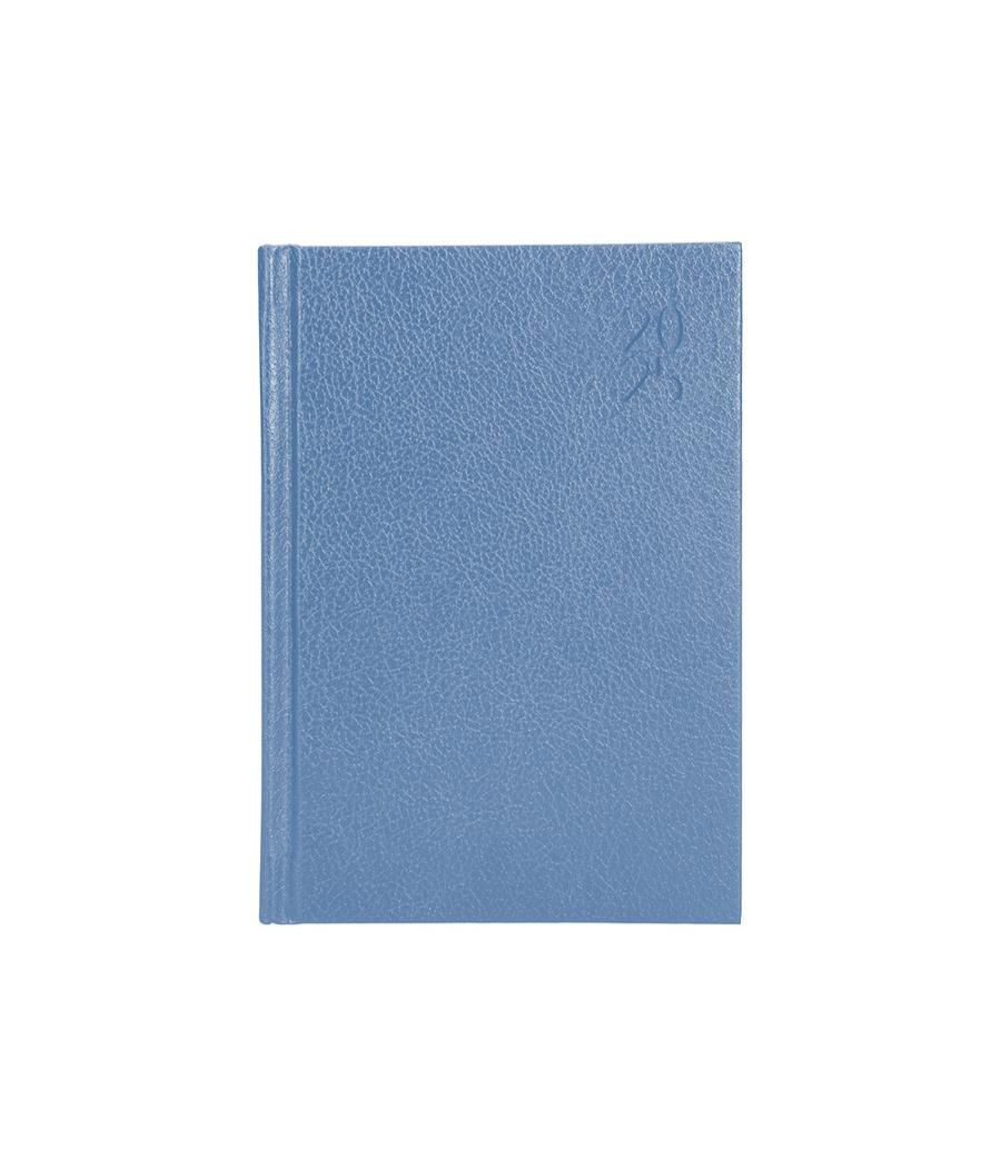 Agenda encuadernada liderpapel corfu a5 2025 día página color azul claro papel 60 gr