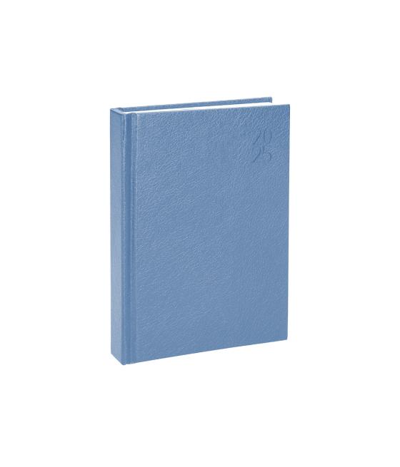 Agenda encuadernada liderpapel corfu a5 2025 día página color azul claro papel 60 gr