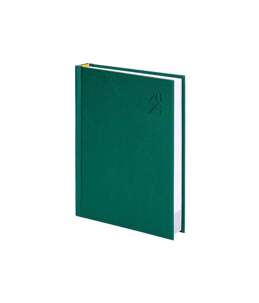 Agenda encuadernada liderpapel corfu a5 2025 día página color verde papel 60 gr