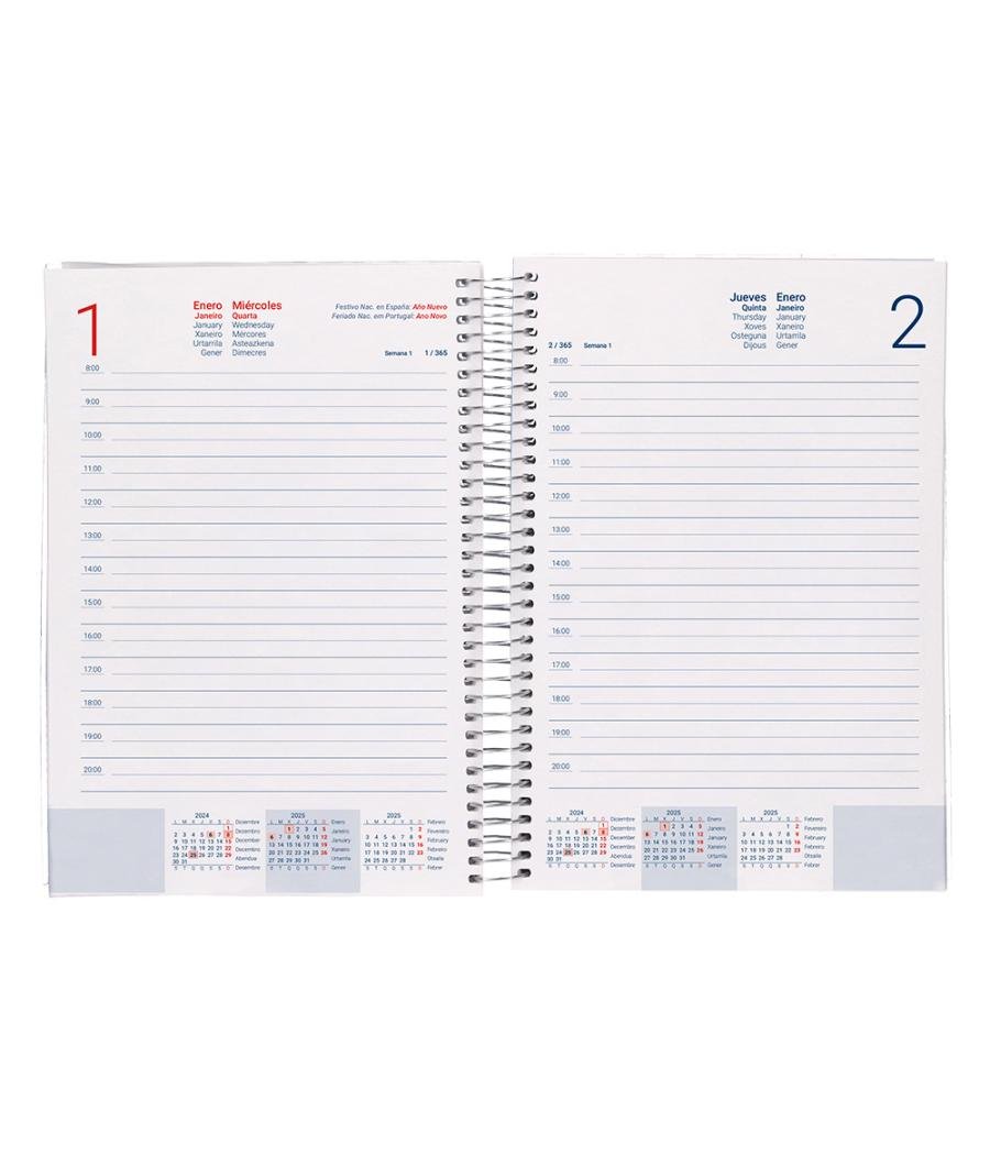 Agenda encuadernada liderpapel tinos a6 2025 dia pagina pe rsonalizable papel 70 gr