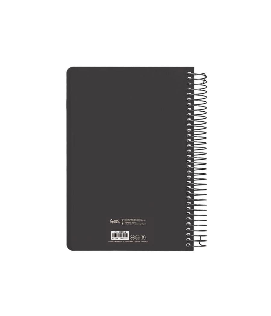 Agenda espiral liderpapel clas sic a6 2025 semana vista blanco y negro 2 papel 70 gr