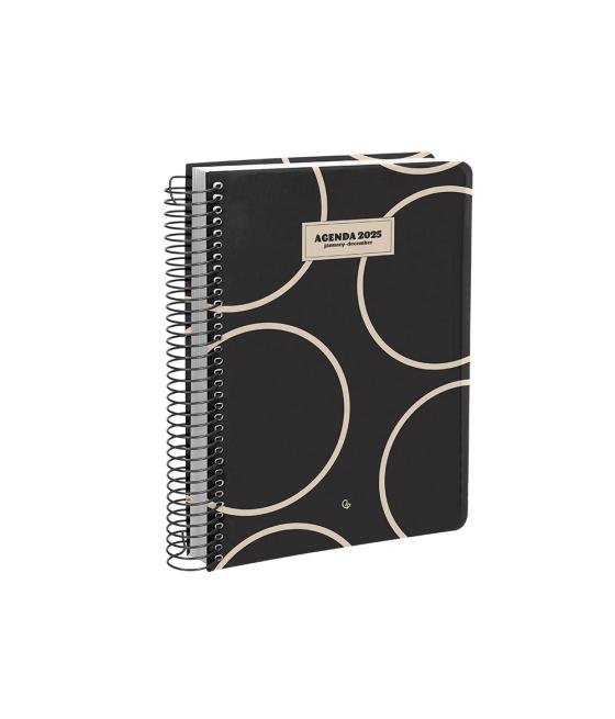 Agenda espiral liderpapel clas sic a6 2025 semana vista blanco y negro 2 papel 70 gr