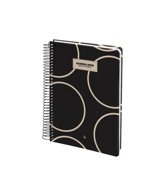 Agenda espiral liderpapel clas sic a6 2025 semana vista blanco y negro 2 papel 70 gr