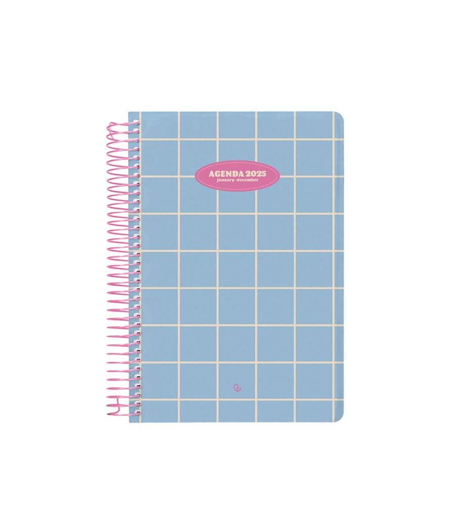 Agenda espiral liderpapel clas sic a6 2025 semana vista light color azul papel 70 gr