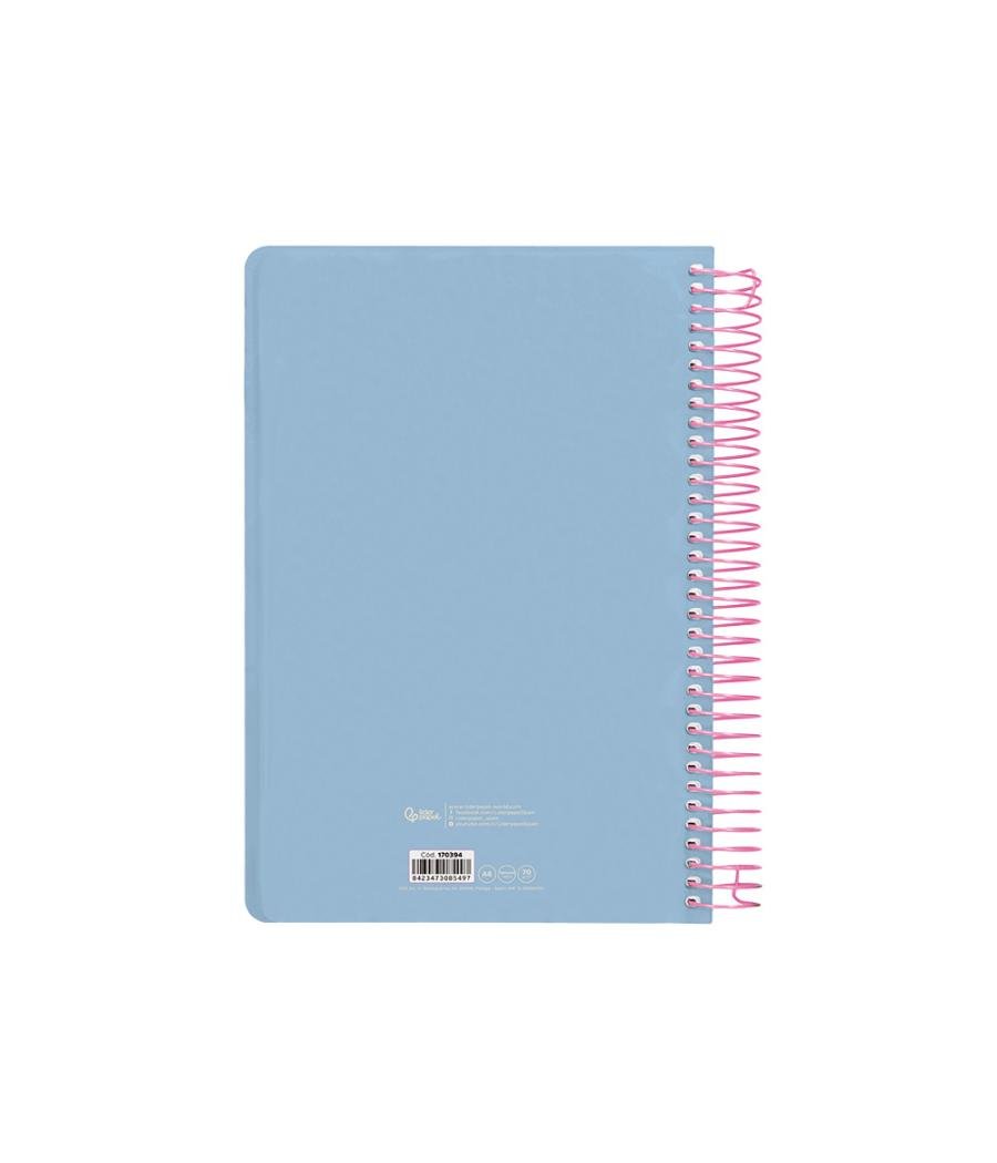 Agenda espiral liderpapel clas sic a6 2025 semana vista light color azul papel 70 gr