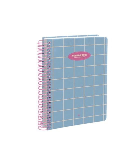 Agenda espiral liderpapel clas sic a6 2025 semana vista light color azul papel 70 gr