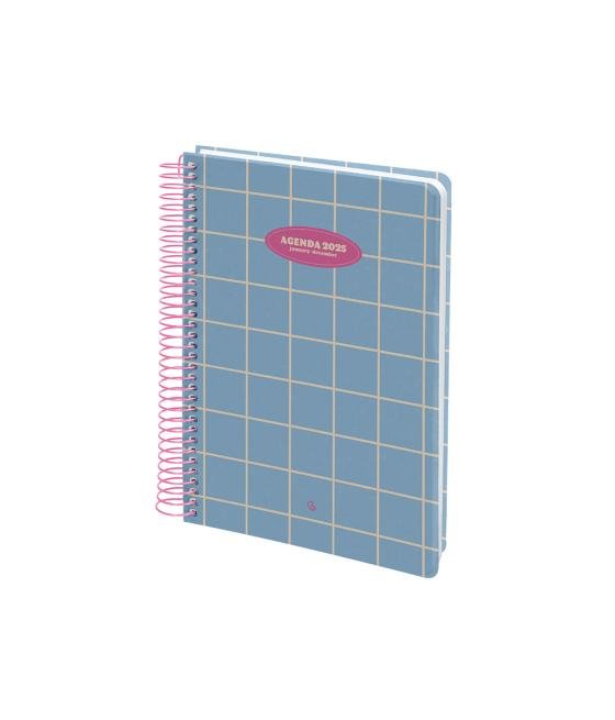 Agenda espiral liderpapel clas sic a6 2025 semana vista light color azul papel 70 gr