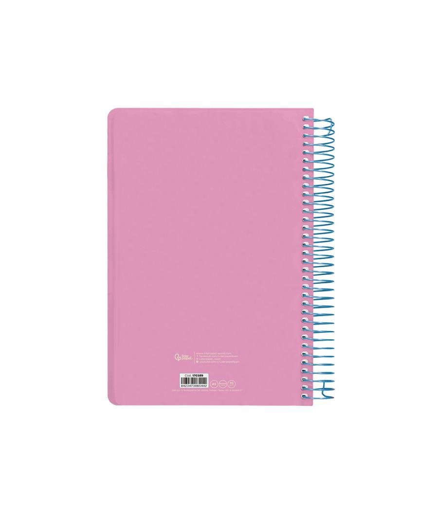 Agenda espiral liderpapel clas sic a5 2025 semana vista color rosa papel 70 gr