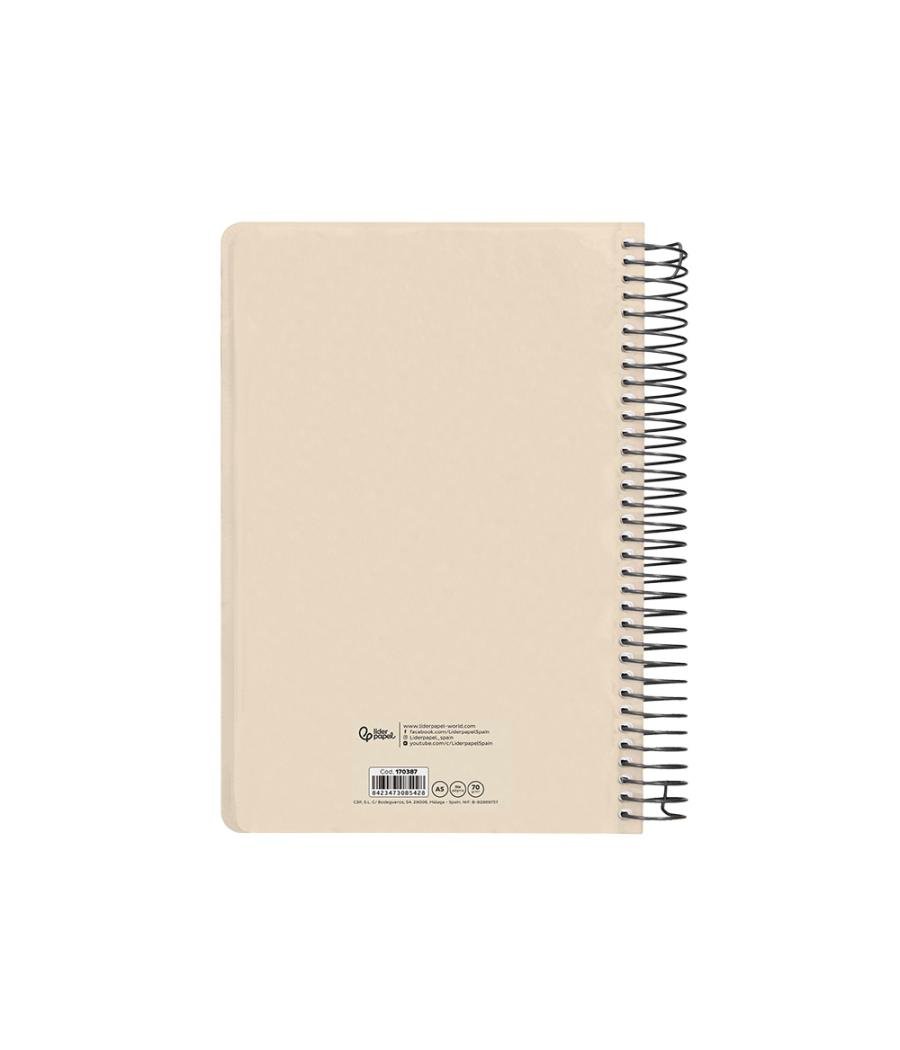 Agenda espiral liderpapel clas sic a5 2025 día página blanco y negro 1 papel 70 gr