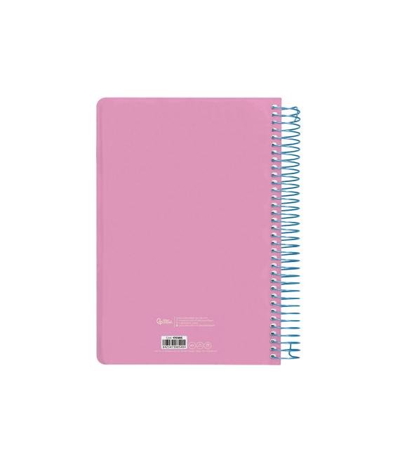 Agenda espiral liderpapel clas sic a5 2025 día página color rosa papel 70 gr