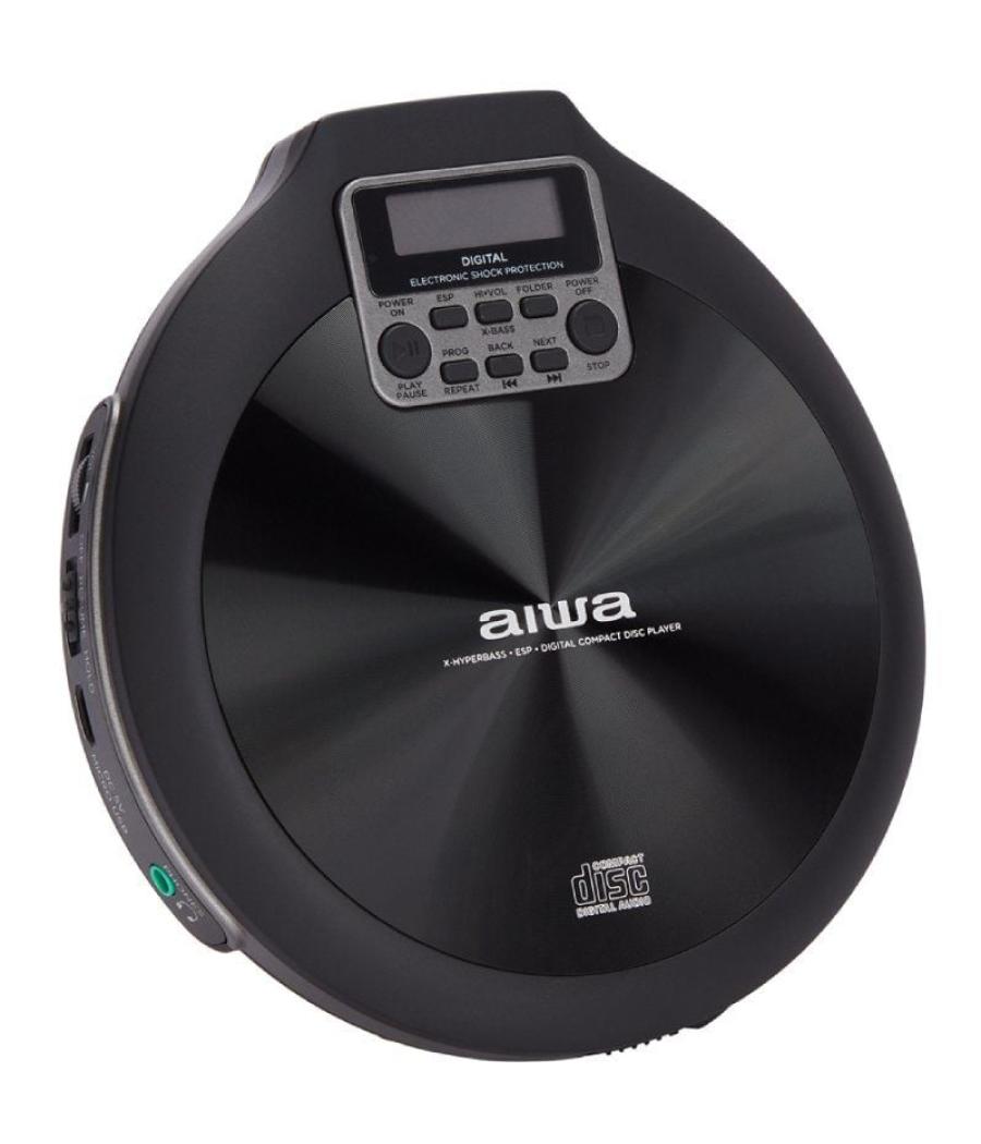 Reproductor de cd/cdr/mp3 aiwa walk pcd-810bk/ negro