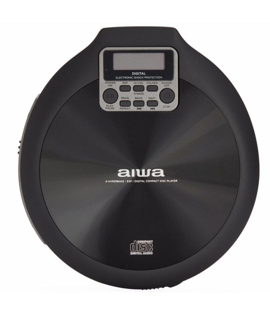 Reproductor de cd/cdr/mp3 aiwa walk pcd-810bk/ negro