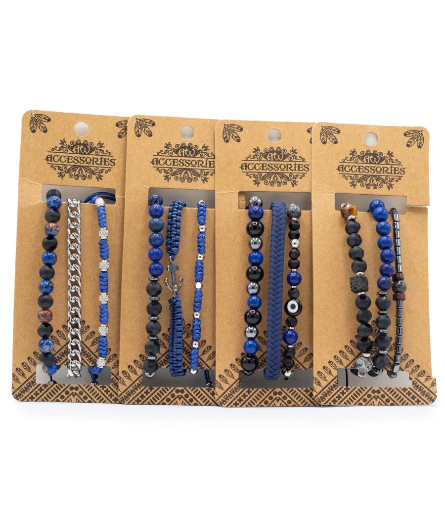 Set de Pulseras para Hombre - Med Set Blues