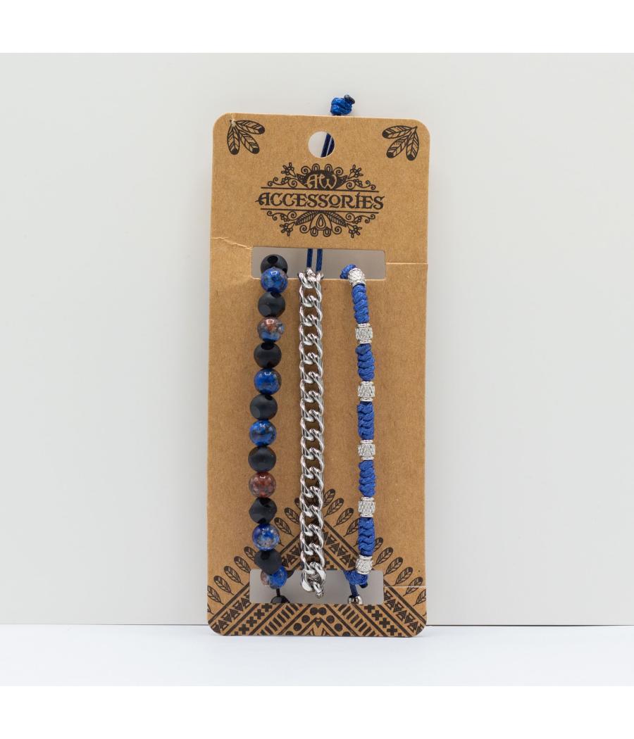 Set de Pulseras para Hombre - Med Set Blues