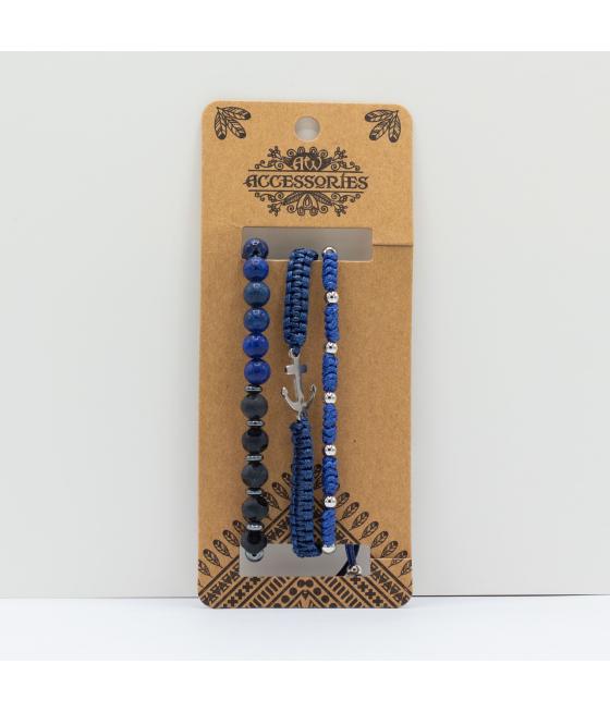 Set de Pulseras para Hombre - Med Set Blues