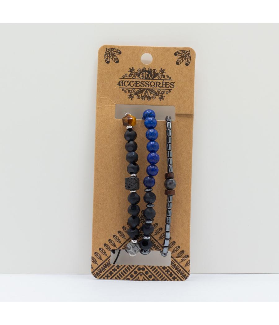 Set de Pulseras para Hombre - Med Set Blues