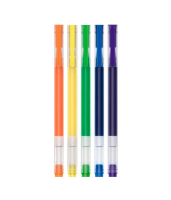 Bolígrafos de tinta de gel xiaomi mi high-capacity gel pen/ 5 unidades/ colores variados