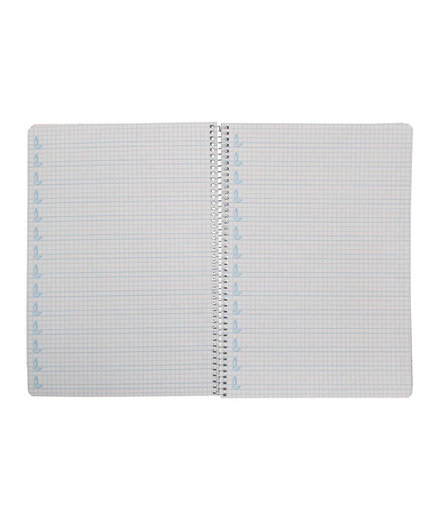 Cuaderno espiral liderpapel di n a4 pautaguia tapa dura 80h 90 gr cuadro pautado 5mm color lila