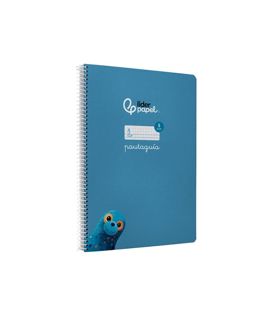 Cuaderno espiral liderpapel di n a4 pautaguia tapa dura 80h 90 gr cuadro pautado 5mm color azul