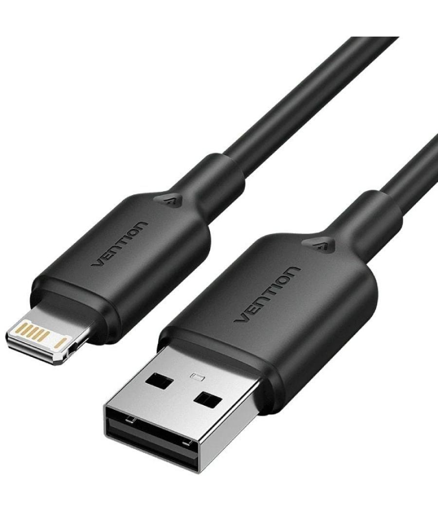 Cable usb 2.0 lightning vention lambh/ usb macho - lightning macho/ 480mbps/ 2m/ negro