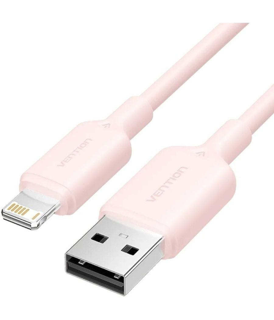 Cable usb 2.0 lightning vention lamph/ usb macho - lightning macho/ 480mbps/ 2m/ rosa